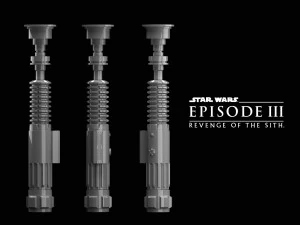 Obi Wan Kenobi lightsaber Episode III Revenge of the Sith 3D Print Model