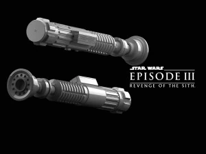 Obi Wan Kenobi lightsaber Episode III Revenge of the Sith 3D Print Model