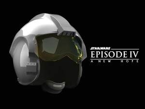 X-wing pilot helmet A New Hope Luke Skywalker Model Cetak 3D