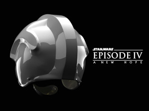 X-wing pilot helmet A New Hope Luke Skywalker Model Cetak 3D