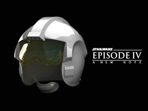 X-wing pilot helmet A New Hope Luke Skywalker Model Cetak 3D