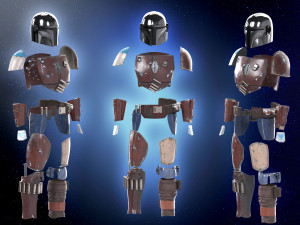 The Mandalorian pre beskar armor helmet amban blaster Din Djarin season 1 3d print model 3D 打印模型