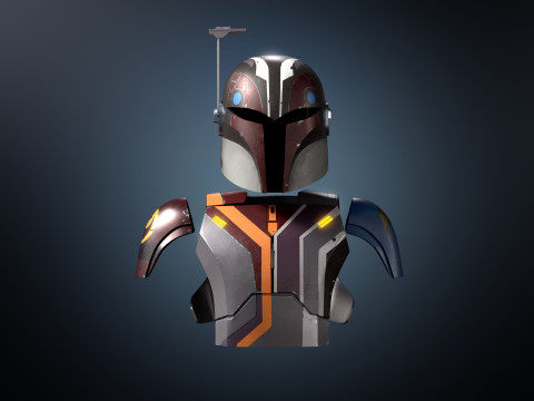 Sabine Wren Armor with helmet Ahsoka 3D 打印模型
