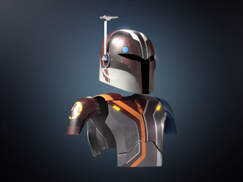 Sabine Wren Armor with helmet Ahsoka 3D Принт Модель
