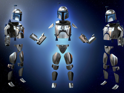 Jango Fett armor helmet jetpack plaster Star Wars print attack of the clones 3D Принт Модель