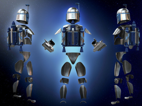 Jango Fett armor helmet jetpack plaster Star Wars print attack of the clones 3D Принт Модель