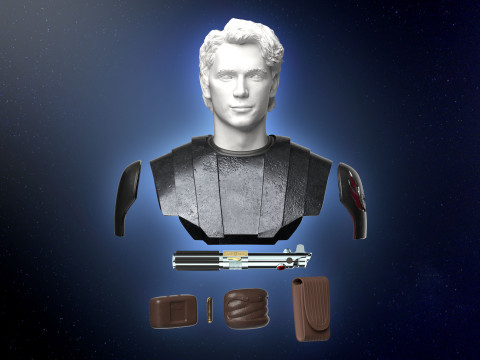 General Anakin Skywalker Jedi clone wars armor Lord Ahsoka head 3D Model