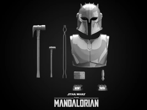 Armorer Armor The Mandalorian Star Wars Impress&atilde;o 3D Modelo Modelo 3D