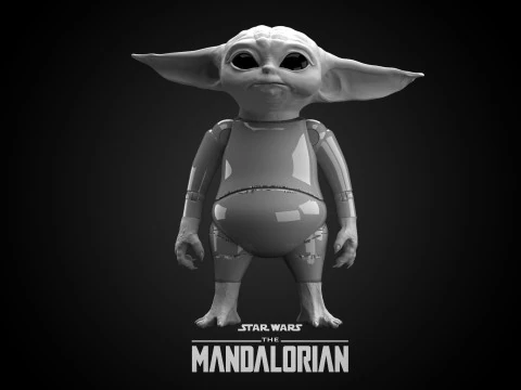 Baby Yoda Grogu Posable figurine The MandalorianStar Wars 3d Print model 3D Model