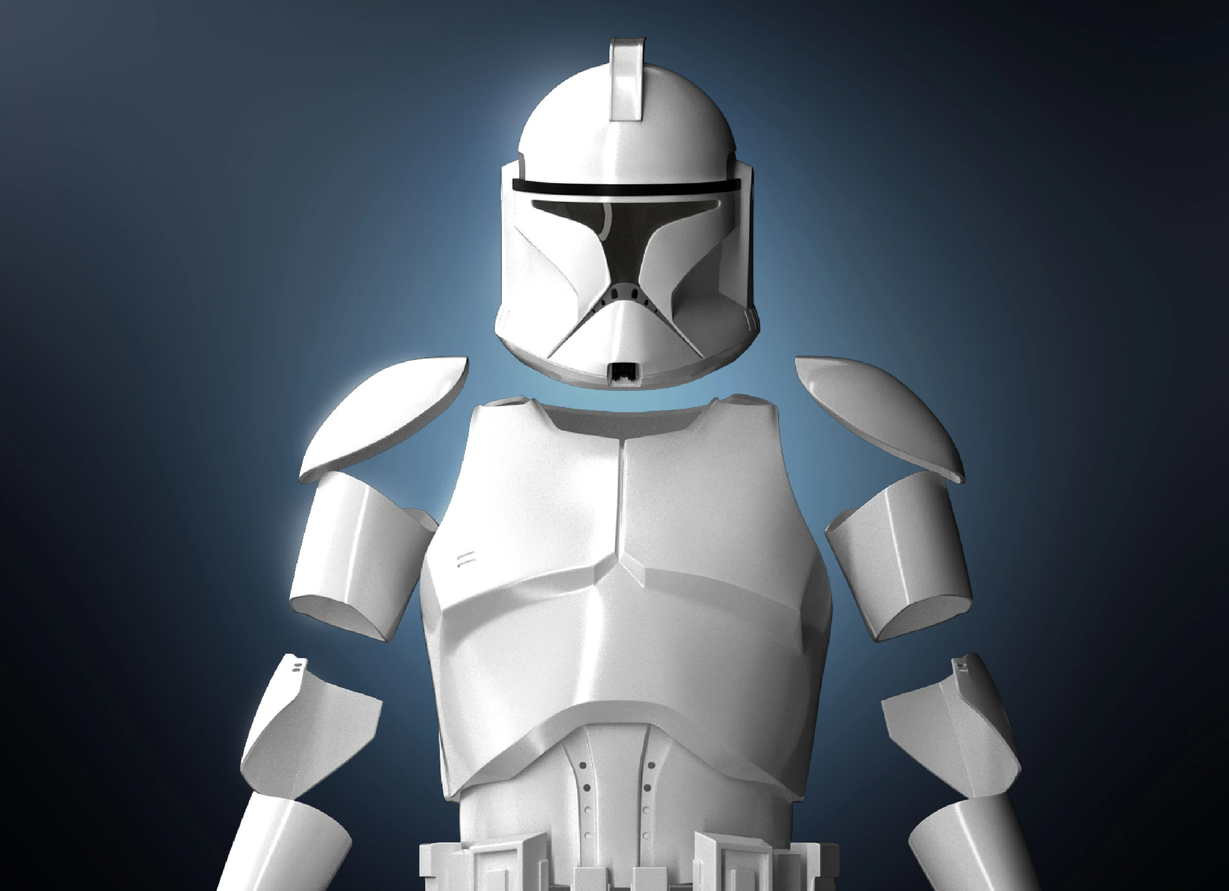 Clone Armor Phase1 Attack of the Clones Star Wars 3d Print model 3D Model .c4d .max .obj .3ds .fbx .stl .blend