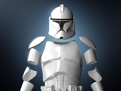 Clone Armor Phase1 Attack of the Clones Star Wars 3d Print model 3D मॉडल