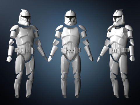 Clone Armor Phase1 Attack of the Clones Star Wars 3d Print model 3D Модель