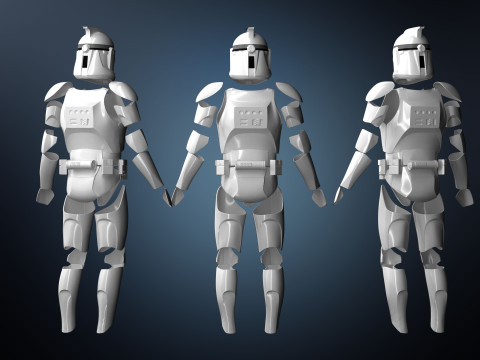 Clone Armor Phase1 Attack of the Clones Star Wars 3d Print model 3D Модель