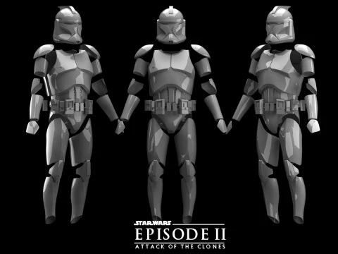Clone Armor Phase1 Attack of the Clones Star Wars 3d Print model 3D Model