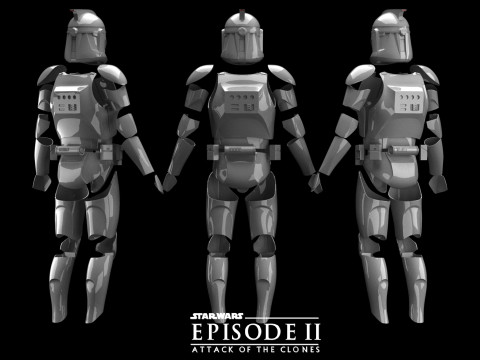 Clone Armor Phase1 Attack of the Clones Star Wars 3d Print model 3D Модель