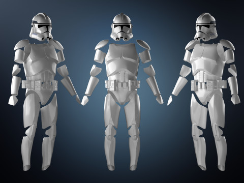 Clone Armor Phase2 Revange of The Sith Star Wars 3d Print model 3D Модель