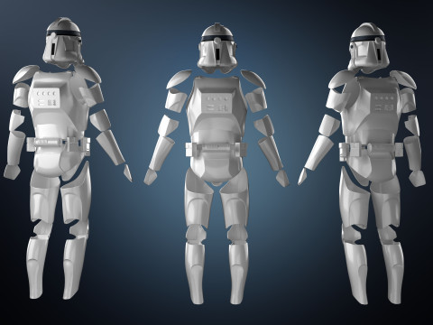 Clone Armor Phase2 Revange of The Sith Star Wars 3d Print model 3D Модель