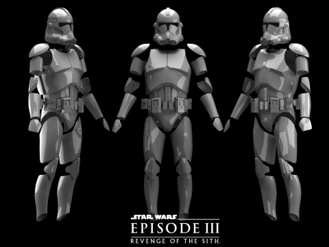Clone Armor Phase2 Revange of The Sith Star Wars 3d Print model 3D Модель