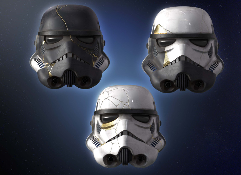 Set of three Stormtrooper helmet Thrawn Night trooper zombie 3d print model Ahsoka 3D 모델 .c4d .max .obj .3ds .fbx .stl .blend 