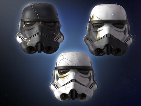 Set of three Stormtrooper helmet Thrawn Night trooper zombie 3d print model Ahsoka 3D Model