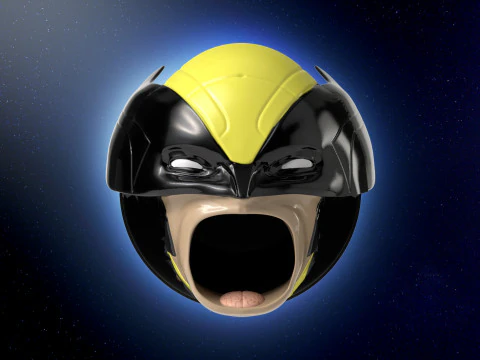 Wolverine casco con capucha de cubo de palomitas de ma&iacute;z Deadpool Modelo de impresi&oacute;n 3D Modelo 3D