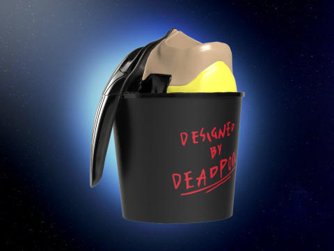 Wolverine popcorn bucket cowl helmet Deadpool 3d Print model 3Dモデル
