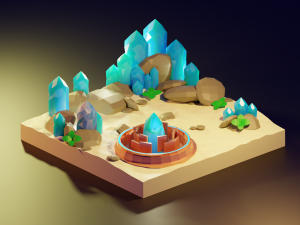 Low Poly Cystals 3D 模型