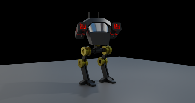 Low Poly Coloured Mecha 3D Модель .c4d .max .obj .3ds .fbx .stl .blend 