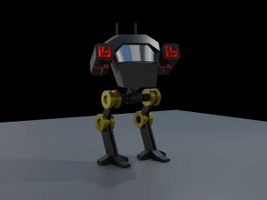 Low Poly Coloured Mecha 3D Model