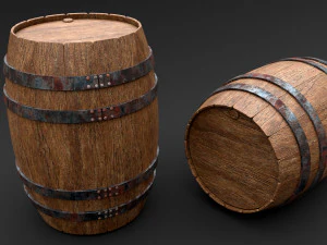 Wooden barrel 3D Model