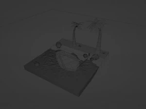 Boat on the beach 3D Model
