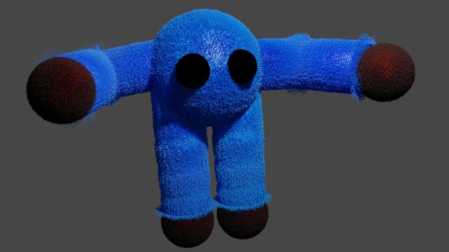 Fluffy fabric game character 3D 모델 .c4d .max .obj .3ds .fbx .stl .blend 