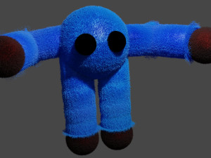Fluffy fabric game character 3D Model