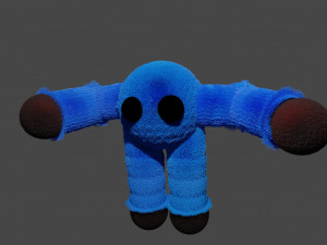 Fluffy fabric game character 3D 모델