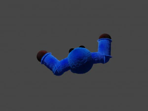 Fluffy fabric game character 3D Model