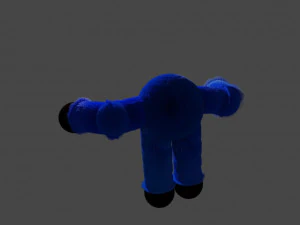 Fluffy fabric game character 3D Model
