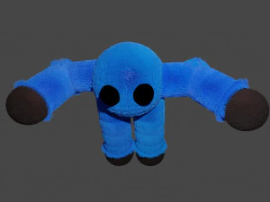 Fluffy fabric game character 3D Model