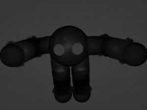 Fluffy fabric game character 3D Model