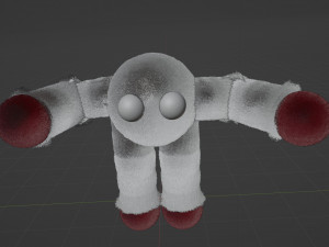 Fluffy fabric game character 3D 모델