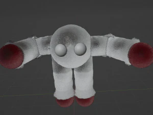 Fluffy fabric game character 3D Model