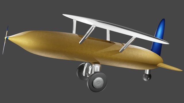 Wooden toy plane 3D Model .c4d .max .obj .3ds .fbx .stl .blend 