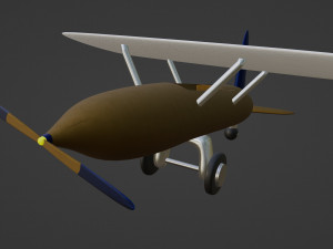 Wooden toy plane 3D Model