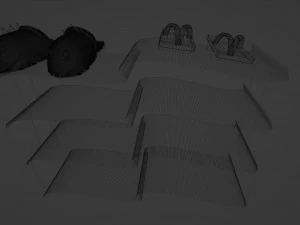 Slippers on a shoe rack 3D Model
