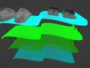 Slippers on a shoe rack 3D Model