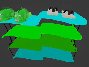 Slippers on a shoe rack 3D Model