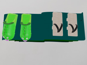 Slippers on a shoe rack 3Dモデル