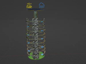Skyscraper of the future on self-sustainment 3D Model