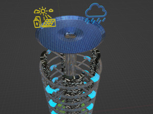 Skyscraper of the future on self-sustainment 3D Model