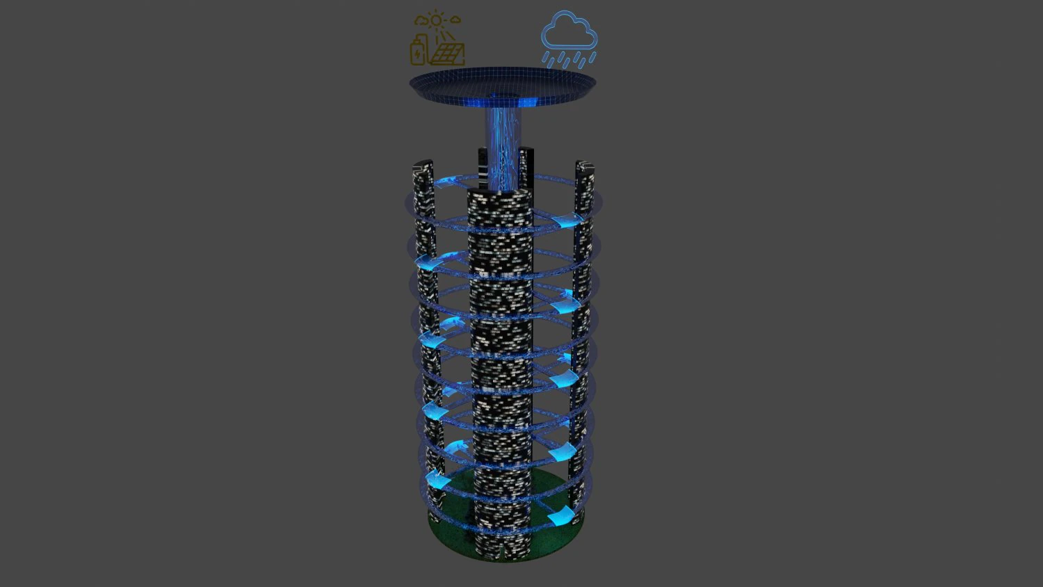 Skyscraper of the future on self-sustainment 3D Model .c4d .max .obj .3ds .fbx .stl .blend 