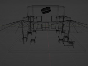 Summer area of a burger cafe 3D Model